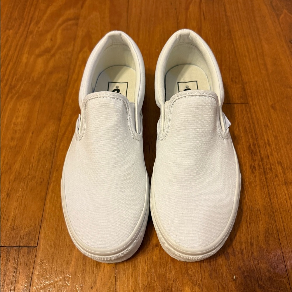 Vans White Slip-On Sneakers Canvas Comfort